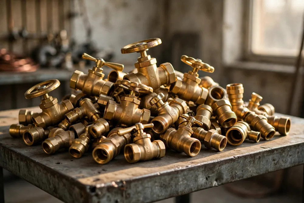Brass valves, taps and plumbing fittings