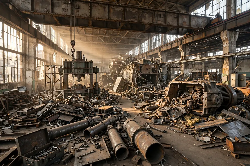 Industrial Scrap Buyers 1 Heavy industrial machinery inside a plant