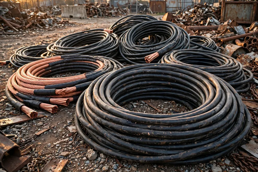 Coils of copper and electrical power cables